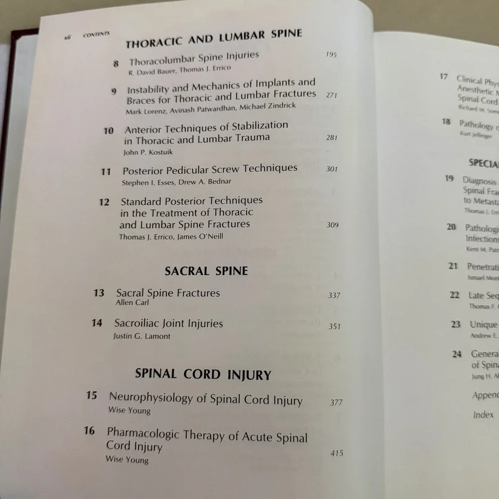 SPINAL TRAUMA By Thomas J. Errico & R. David Bauer - Hardcover